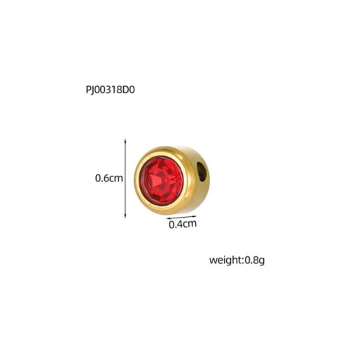 Stainless Steel Jewelry Beads, 304 Stainless Steel, gold color plated, DIY & micro pave cubic zirconia 