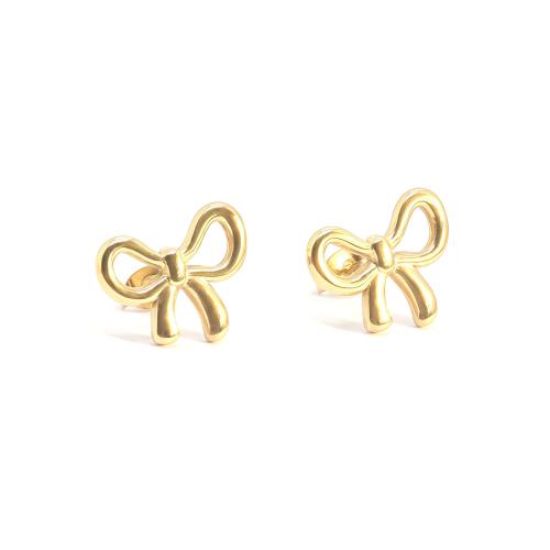 304 Stainless Steel Stud Earring, Bowknot, Vacuum Ion Plating, fashion jewelry & for woman 