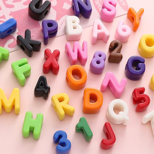 Acryl Alphabet Perlen, Alphabet-Buchstabe, DIY & verschiedene Muster für Wahl, gemischte Farben, beads size width 14-21mm, height 20-21mm, Bohrung:ca. 5mm, 500G/Tasche, verkauft von Tasche