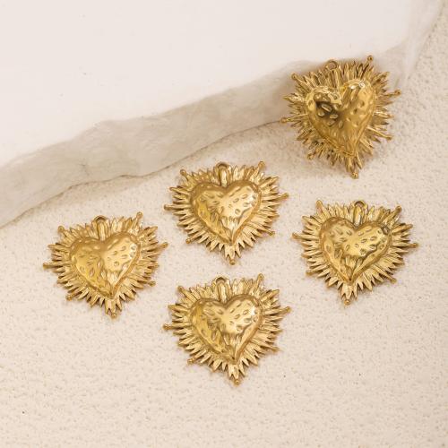 Stainless Steel Heart Pendants, 304 Stainless Steel, gold color plated, DIY Approx 1.3mm 