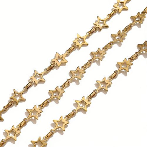 Bijoux chaîne en acier inoxydable, Acier inoxydable 304, étoile, Placage, DIY & creux, plus de couleurs à choisir Vendu par m
