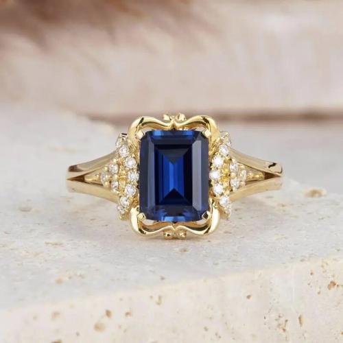 laiton bague, avec verre, Motif géométrique, Placage de couleur d'or, normes différentes pour le choix & pavé de micro zircon & pour femme Vendu par PC