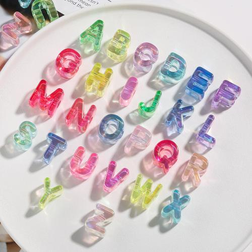 Acrylic Alphabet Beads, Alphabet Letter, UV plating, DIY mixed colors [