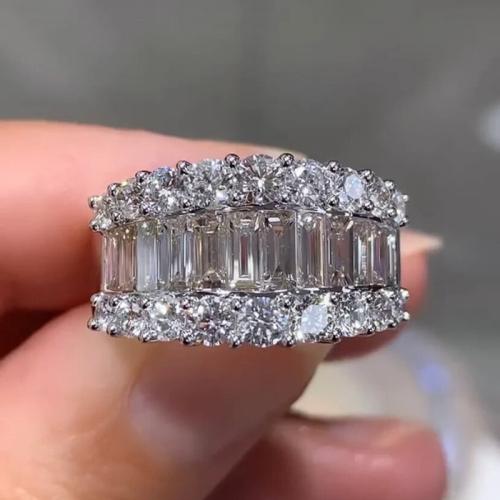 laiton bague, Plaqué de platine, normes différentes pour le choix & pavé de micro zircon & pour femme Vendu par PC