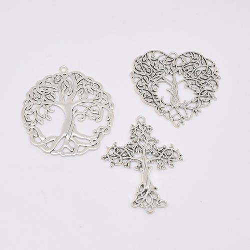 Zinc Alloy Hollow Pendants, Tree, plated, DIY [
