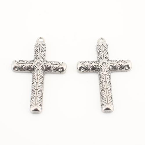 Stainless Steel Cross Pendants, 304 Stainless Steel, DIY, original color 