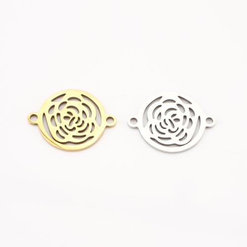 Conector encanto de acero inoxidable, acero inoxidable 304, Flor, chapado, Bricolaje & hueco, más colores para la opción, 20x15x1mm, 10PCs/Grupo, Vendido por Grupo