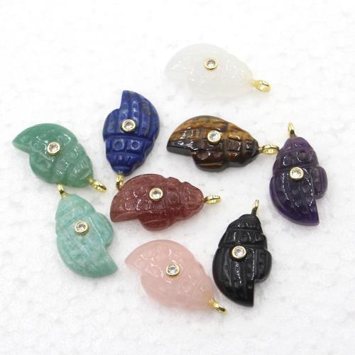 Gemstone ювелирные изделия Кулон, Полудрагоценный камень, Ракушка, полированный, DIY & различные материалы для выбора & со стразами продается PC