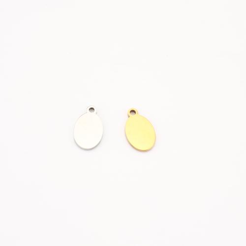 Stainless Steel Pendants, 304 Stainless Steel, Flat Oval, plated, DIY 