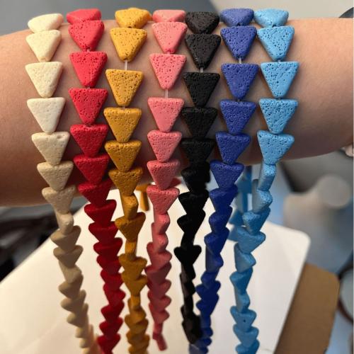 Multicolor Lava Beads, Triangle, DIY 