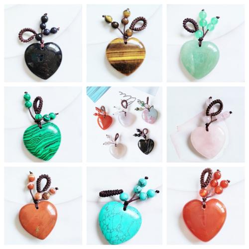 Gemstone Decoration, Heart, handmade  