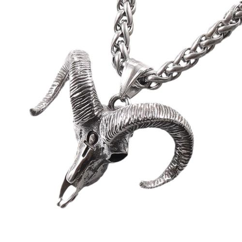 Stainless Steel Pendants, 304 Stainless Steel, Sheep, polished, vintage & DIY original color, 60mm 