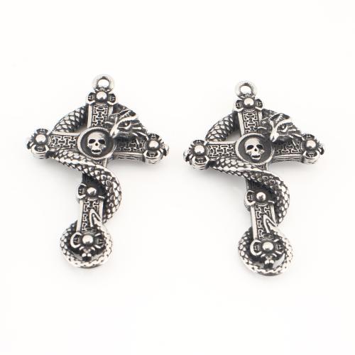 Stainless Steel Cross Pendants, 304 Stainless Steel, vintage & DIY, original color 