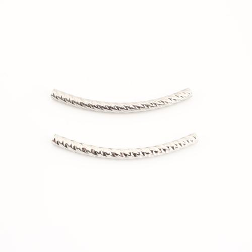 304 Stainless Steel Curved Tube Beads, DIY, original color 