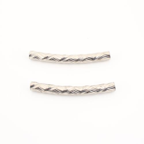 304 Stainless Steel Curved Tube Beads, DIY, original color 