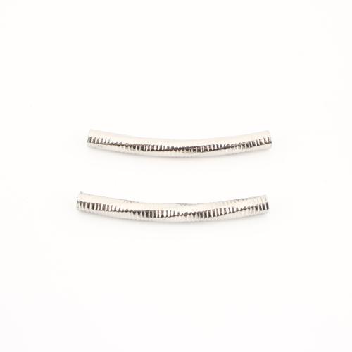 304 Stainless Steel Curved Tube Beads, DIY, original color 