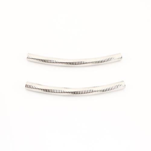 304 Stainless Steel Curved Tube Beads, DIY, original color 