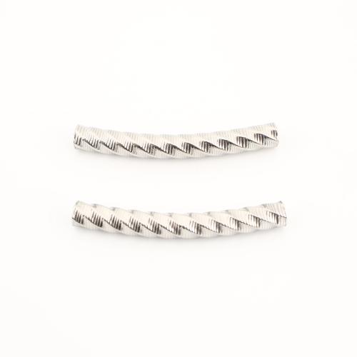304 Stainless Steel Curved Tube Beads, DIY, original color 