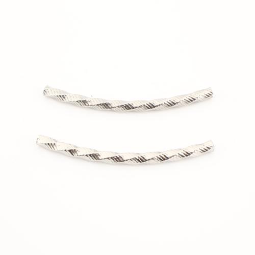 304 Stainless Steel Curved Tube Beads, DIY, original color 
