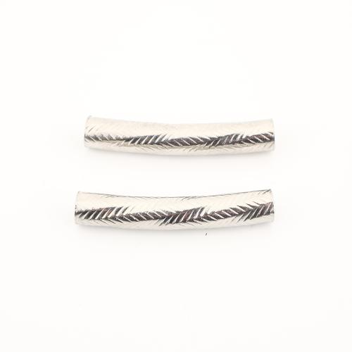 304 Stainless Steel Curved Tube Beads, DIY, original color 