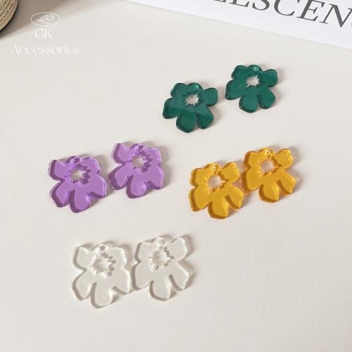 Pendentifs acryliques en translucides, Acrylique, fleur, DIY & transparent, plus de couleurs à choisir Vendu par PC[