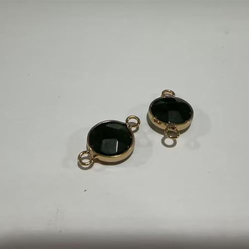 瑪瑙コネクタ, グリーンアゲート, 楕円, ゴールドメッキ, DIY 穴:約 2mm, 売り手 パソコン