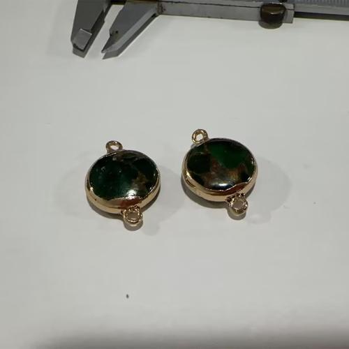 瑪瑙コネクタ, グリーンアゲート, 楕円, メッキ, DIY 穴:約 1.5mm, 売り手 パソコン