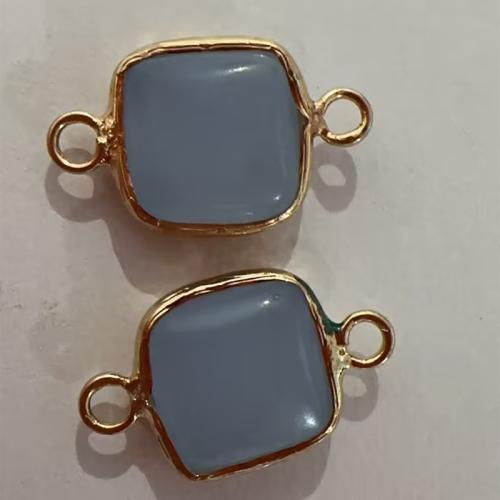 Gemstone Connector, Square, plated, DIY Approx 1.5mm 