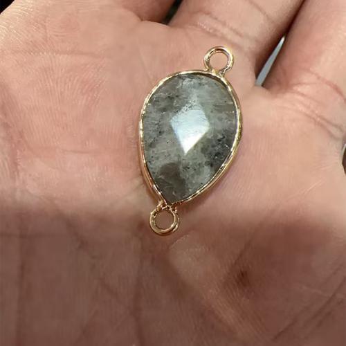 Gemstone Connector, Teardrop, plated, DIY Approx 1.5mm 
