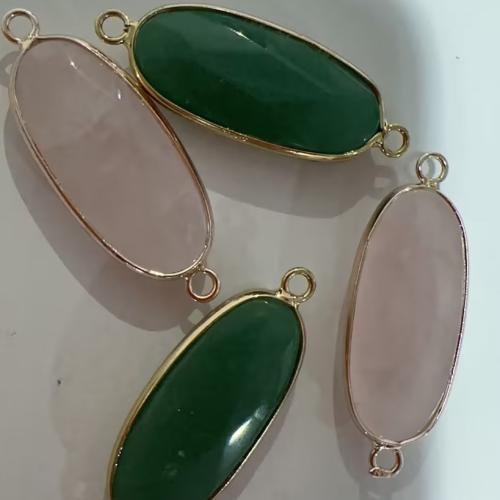 Gemstone Connector, with Zinc Alloy, Flat Oval, plated, DIY & faceted Approx 1.5mm 
