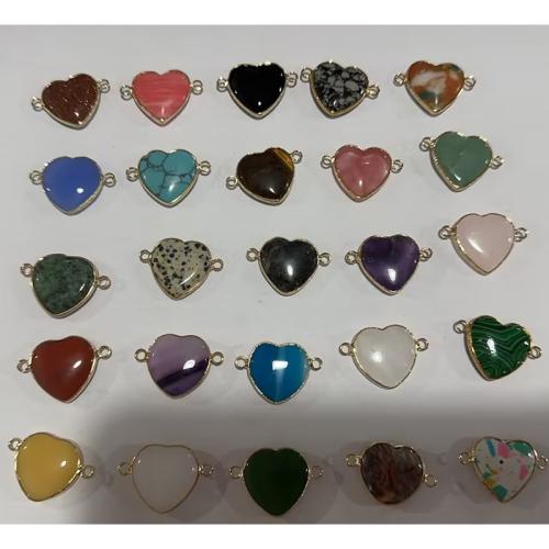 Gemstone Connector, with Zinc Alloy, Heart, plated, DIY Approx 2mm 