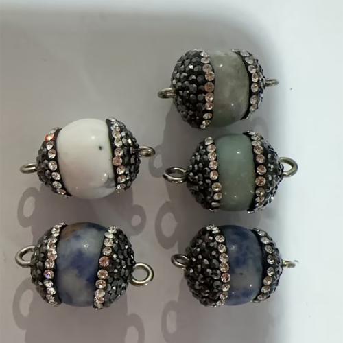 Gemstone Connector, with Zinc Alloy, plated, DIY & with rhinestone Approx 1.5mm 