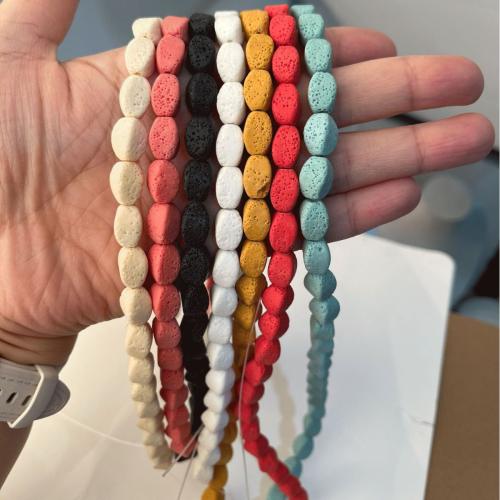 Multicolor Lava Beads, Geometrical Pattern, DIY 