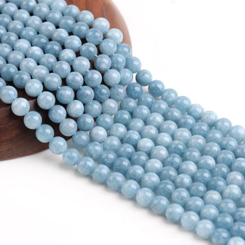 Dyed Jade Beads, Round, DIY blue Approx 38 cm 