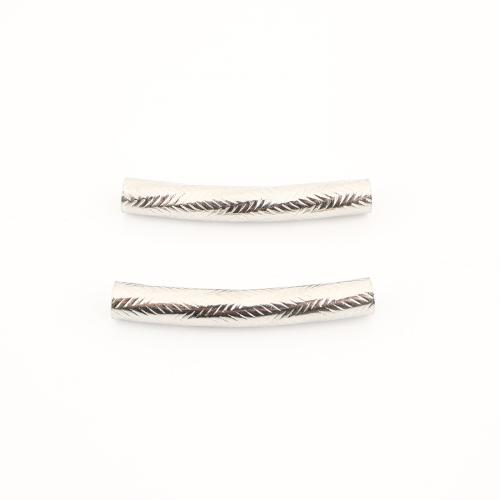 304 Stainless Steel Curved Tube Beads, DIY, original color 