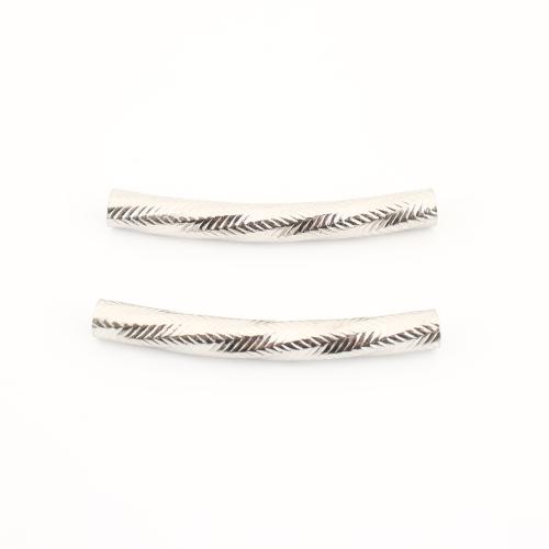 304 Stainless Steel Curved Tube Beads, DIY, original color 