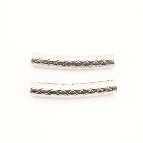 304 Stainless Steel Curved Tube Beads, DIY, original color 