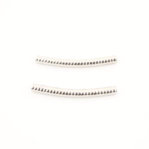 304 Stainless Steel Curved Tube Beads, DIY, original color 