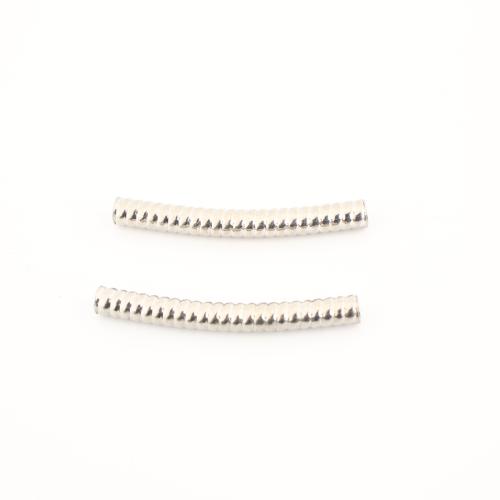 304 Stainless Steel Curved Tube Beads, DIY, original color 