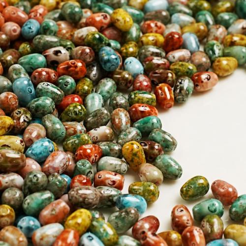Plaqué Perles de verre, DIY, multicolore, beads size 7-8mm Vendu par sac