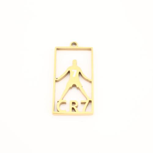 Stainless Steel Hollow Pendant, 304 Stainless Steel, gold color plated, DIY 