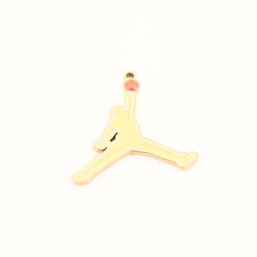 Stainless Steel Enamel Pendants, 304 Stainless Steel, gold color plated, DIY [