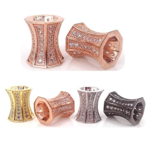 Cubic Zirconia Micro Pave Brass Beads, plated, DIY & micro pave cubic zirconia 