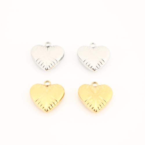 Stainless Steel Heart Pendants, 304 Stainless Steel, plated, DIY 