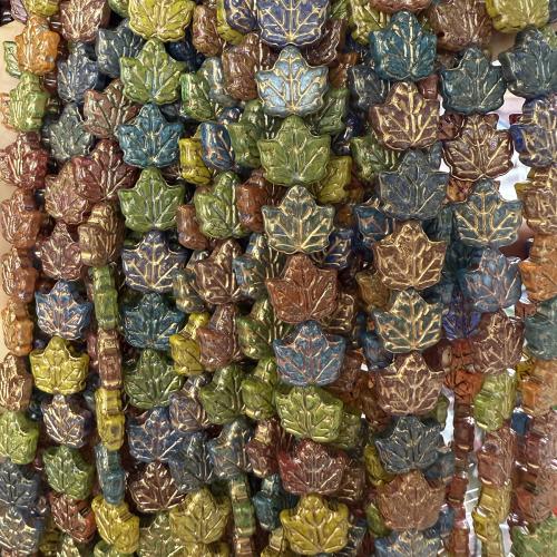 Plant Lampwork Beads, Leaf, DIY 13mm, Approx 