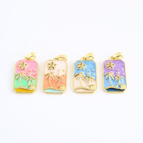 エナメル真鍮のペンダント, 銅, 長方形, ゴールドメッキ, DIY, 無色 売り手 パソコン