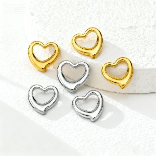 Stainless Steel Heart Pendants, 304 Stainless Steel, plated, DIY & hollow 