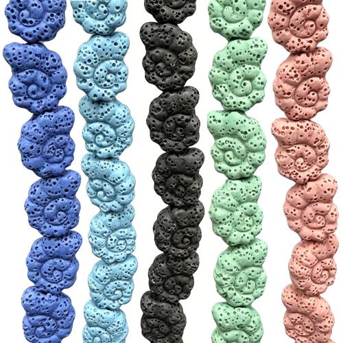 Multicolor Lava Perlen, Strandschnecke, DIY, keine, 13x16mm, ca. 25PCs/Strang, verkauft von Strang