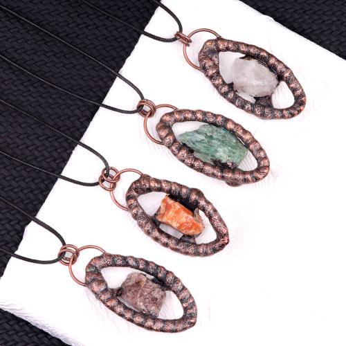 Gemstone Zinc Alloy Pendants, with Zinc Alloy, polished, DIY 