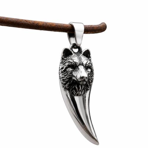 Edelstahl Tier Anhänger, 304 Edelstahl, DIY, originale Farbe, 47.7x14mm, verkauft von PC
